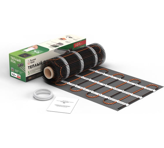 Изображение товара Нагревательный мат Русское тепло Теплый пол 3 кв. м, 480 Вт, с терморегулятором РТ-05 7722672