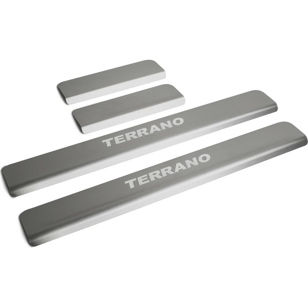 Изображение товара Накладки на пороги Rival для Nissan Terrano 2014-н.в, нерж. сталь, 4 шт.