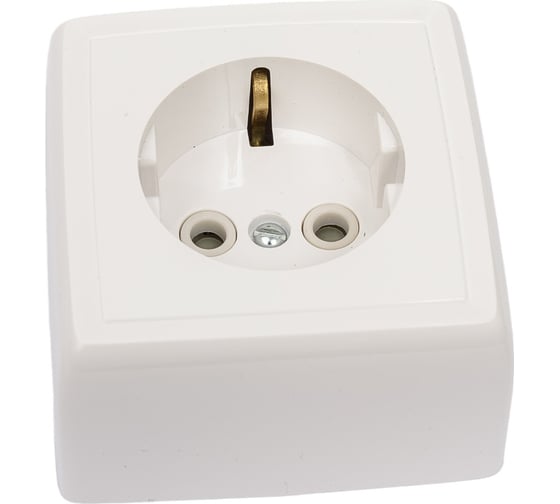 Изображение товара Розетка ООО МПО Электротехника открытой установки 1 местн. с з/к з/шторкой 2742