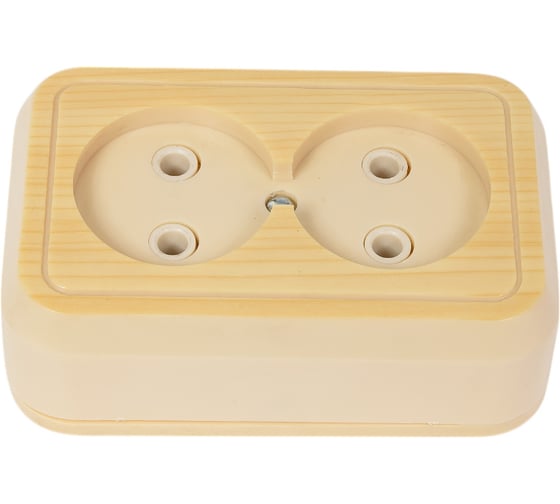 Изображение товара Розетка ООО МПО Электротехника открытой установки 2 местн. слоновая кость 2822