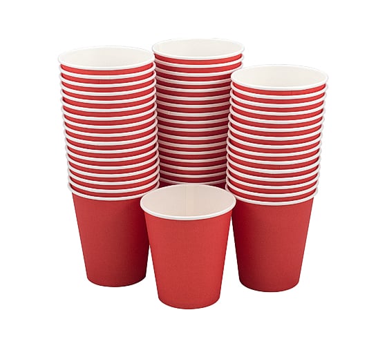 Изображение товара Бумажный 1-слойный стакан для горячих напитков Papperskopp 250мл, d80 мм красный, pps, 50 шт ОП-250134