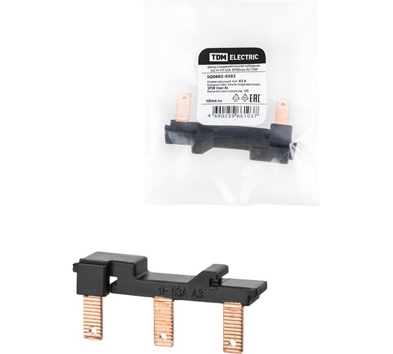 Изображение товара Соединительная наборная шина TDM ELECTRIC ШСН 1П 63А 3PIN(тип A) SQ0802-0302
