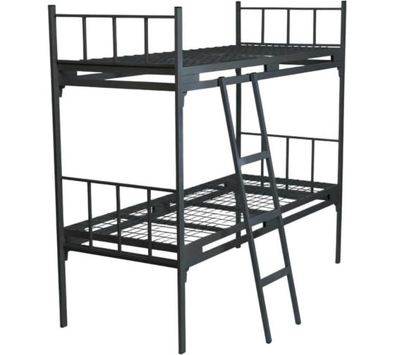 Изображение товара Металлическая двухъярусная кровать SAMGRUPP "Премиум" с лестницей (800х1900, сетка 100х50, 3 усиления) КД-П-УС3-800х1900-100х50