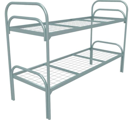 Изображение товара Двухъярусная кровать SAMGRUPP металлическая ''хард + 2'' (800x1900, сетка 100x50, двойная ножка, 2 перемычки)  КД-С-2Н-УС2 800х1900 (100х50)