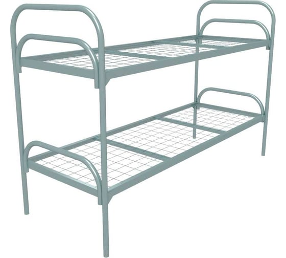 Изображение товара Кровать металлическая двухъярусная SAMGRUPP ''стандарт + 2'' (800x1900, сетка 100x50, 2 перемычки) КД-С-УС2 800х1900 (100х50)