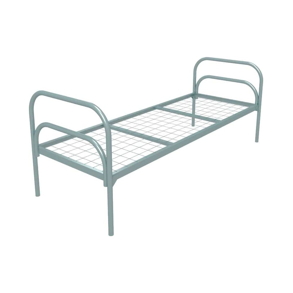 Изображение товара Одноярусная металлическая кровать SAMGRUPP стандарт + 2 80x190 серый