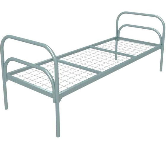 Изображение товара Одноярусная кровать SAMGRUPP металлическая "стандарт + 2" (800x1900, сетка 100x50, 2 перемычки) КО-С-УС2 800х1900 (100х50)