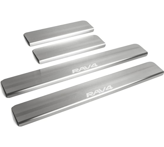 Изображение товара Накладки на пороги Rival для Toyota RAV4 2013-н.в, нержавеющая сталь, 4 шт. NP.5703.3