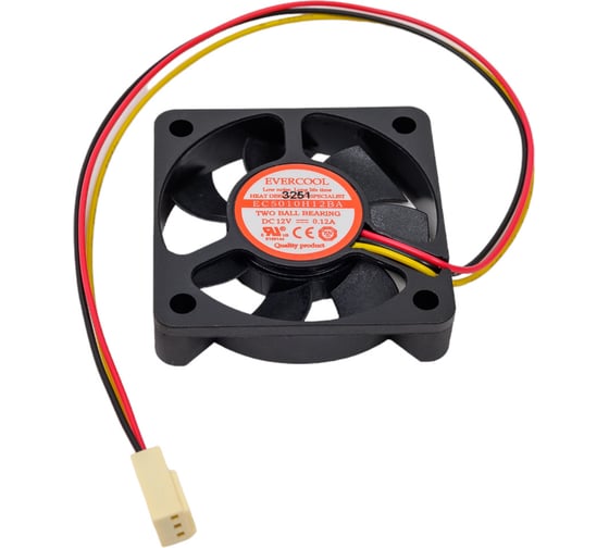 Изображение товара Вентилятор EVERCOOL 12В, 50x50x10мм, подш. качения, 5000 об/мин fg сигнал EC5010H12BA 2015139463