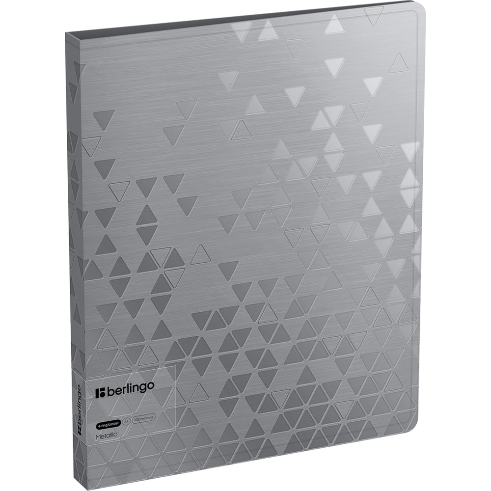 Изображение товара Папка на 4 кольцах Berlingo metallic для документов A4 серебристый металлик
