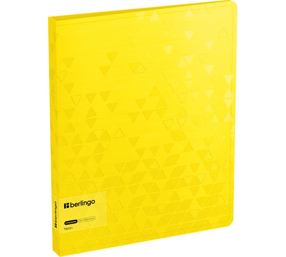 Изображение товара Папка на 4 кольцах Berlingo neon, 24мм, 1000мкм, желтый неон, d-кольца, с внутр. карманом RB4_4D390