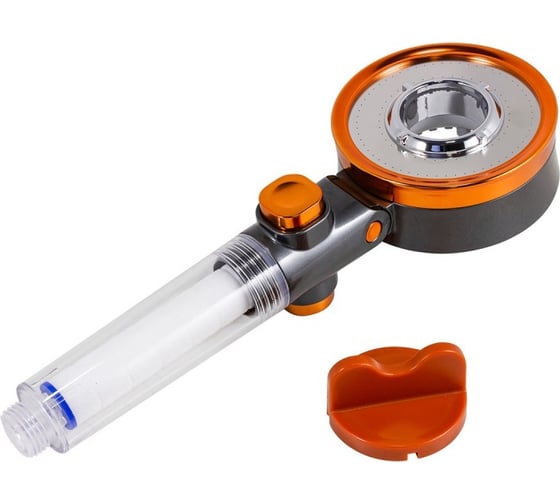 Изображение товара Душевая лейка двухсторонняя шарнирная с кнопкой подачи воды ISMA 3 режима, очистка от хлора ISMA-SK-00602(52057)