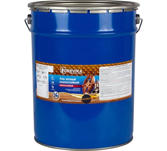 Изображение товара Яхтный лак Drevika матовый, 18 кг 256429