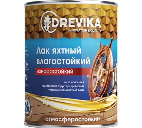 Изображение товара Яхтный лак Drevika матовый, 0.8 кг 250185