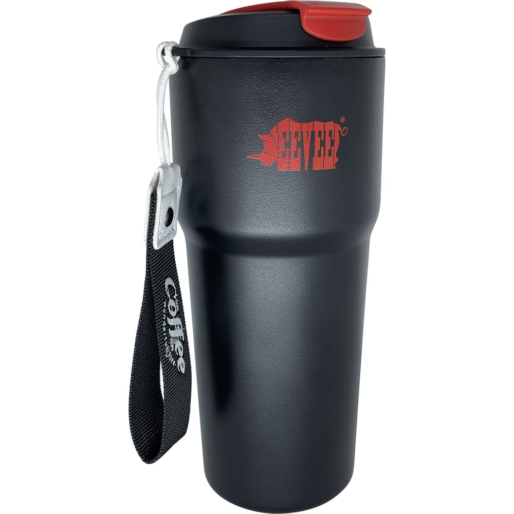 Изображение товара Термокружка Fox Chemie eevee черная 620 мл вакуумная для горячего и холодного