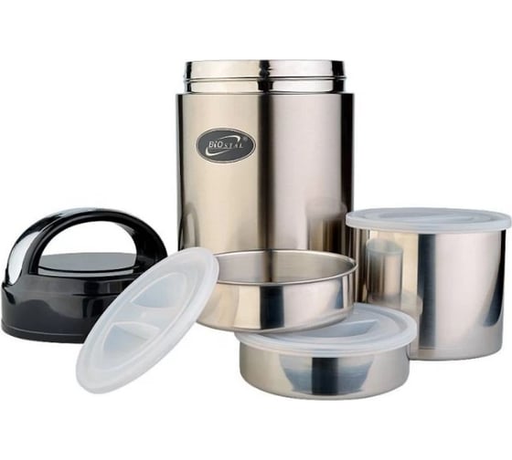 Изображение товара Термос для еды Biostal 1.8 л, с 3-мя контейнерами NR-1800-3
