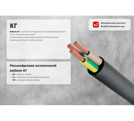 Изображение товара Гибкий кабель ПРОВОДНИК КГ-ХЛ 1x16 мм2, 20м OZ242833L20