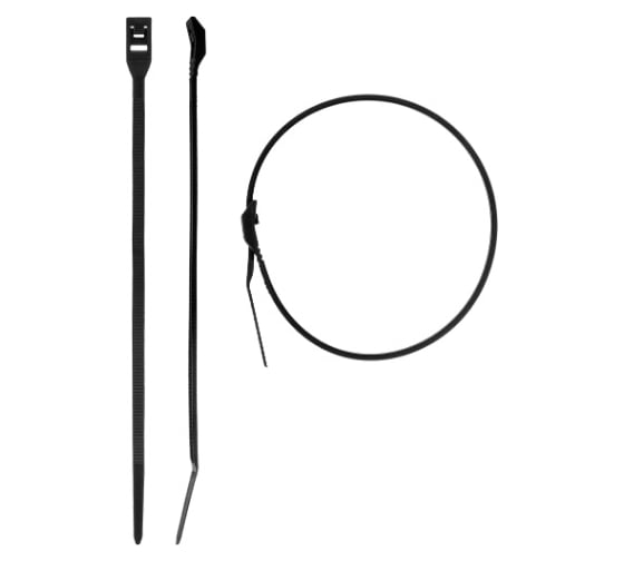 Изображение товара Кабельные стяжки ЗУБР КОБРА черные, нейлоновые 30935-46-205