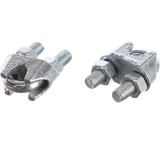 Изображение товара Зажим троса ЗУБР DIN 741, 10мм, 2 шт, оцинкованный, Профессионал 304416-10