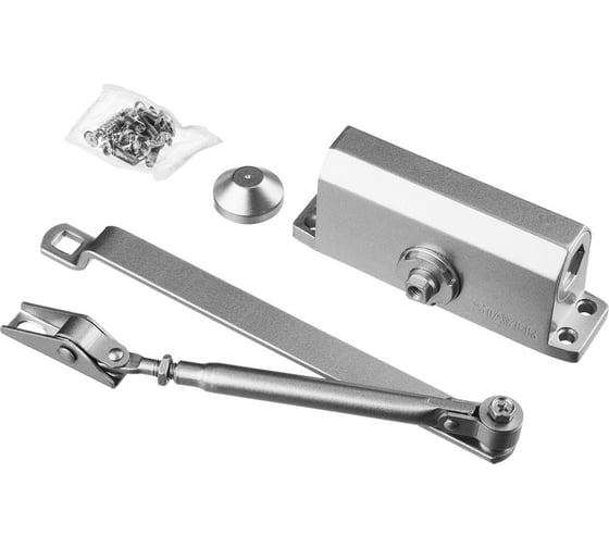 Изображение товара Дверной доводчик для дверей массой до 80 кг STAYER цвет серебро 37915-80