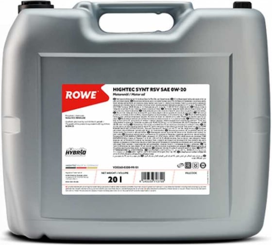 Изображение товара Моторное масло для легкового транспорта ROWE HIGHTEC SYNT RSV SAE 0W-20 20260-0200-99