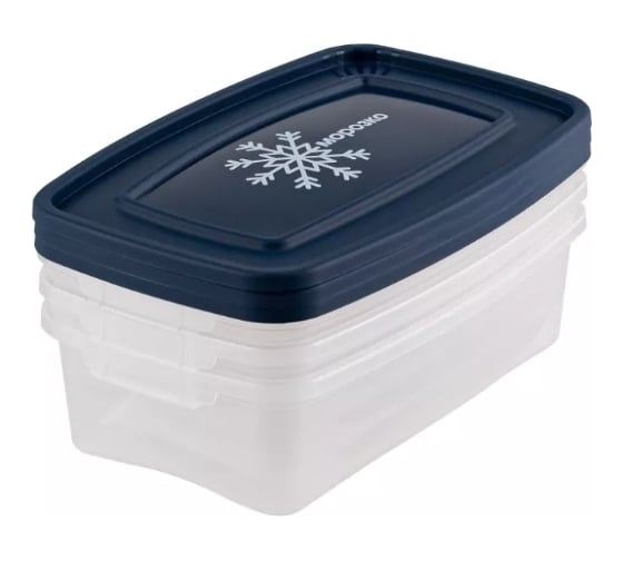 Изображение товара Комплект контейнеров для замораживания продуктов Полимербыт МОРОЗКО 3 шт, 0.7 л, прямоугольный 435403600