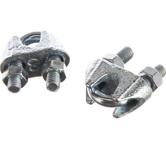 Изображение товара Зажим троса ЗУБР DIN 741, 8мм, 2 шт, оцинкованный, Профессионал 304416-08