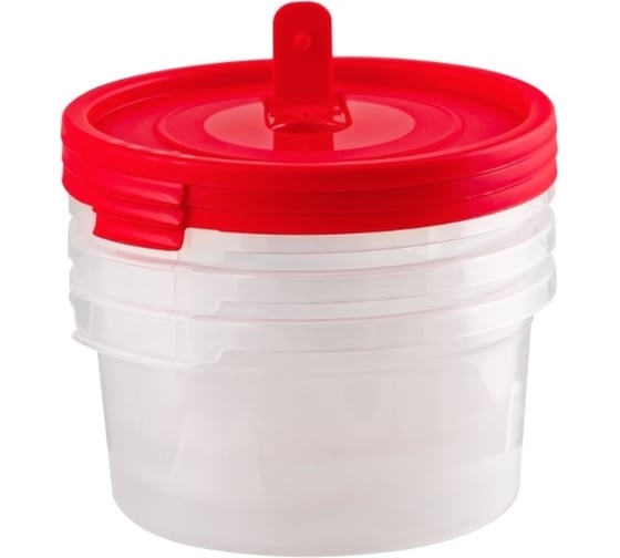 Изображение товара Комплект контейнеров Полимербыт СМАЙЛ 3 шт, круглые, с клапаном, 0.4 л, свч 435200100