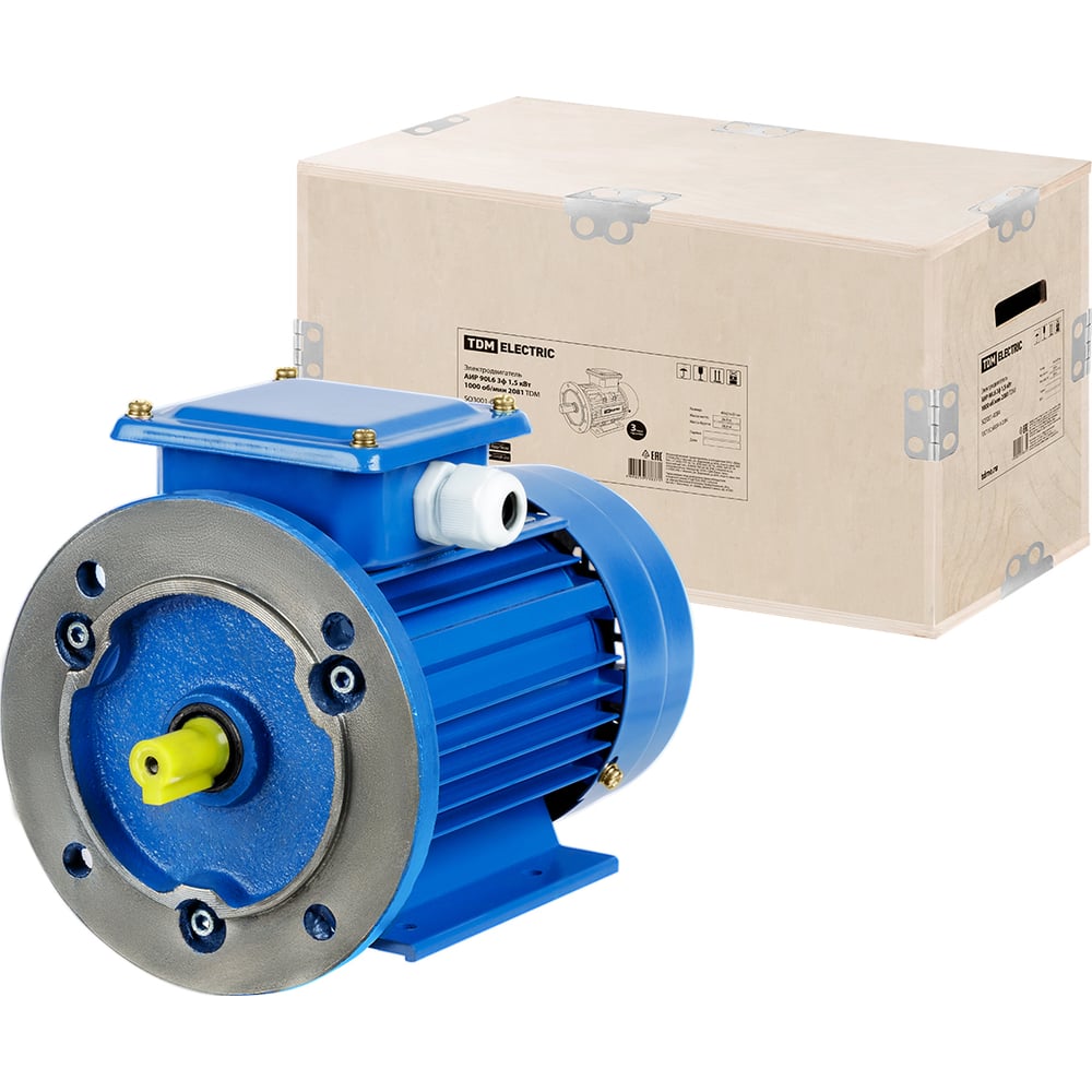 Изображение товара Электродвигатель TDM ELECTRIC АИР 90L6 1.5 кВт, 1000 об/мин, IP20