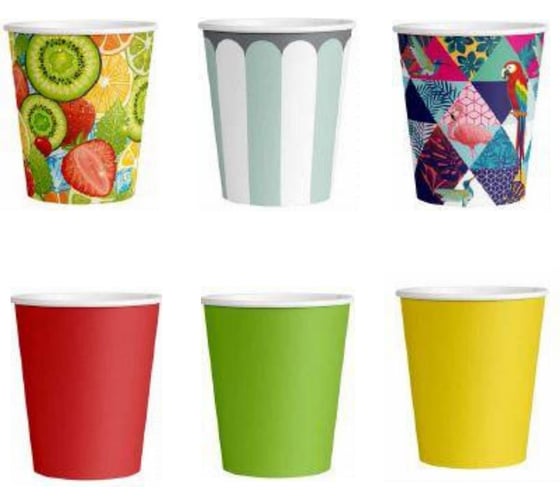Изображение товара Бумажный стакан EUROHOUSE 6 шт., 250 мл, с рисунком 14617