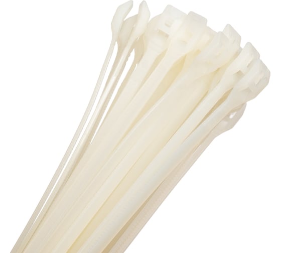 Изображение товара Кабельные стяжки ЗУБР КОБРА белые, с плоским замком, 3.6 х 280 мм, 50 штук, нейлоновые 30930-36-280