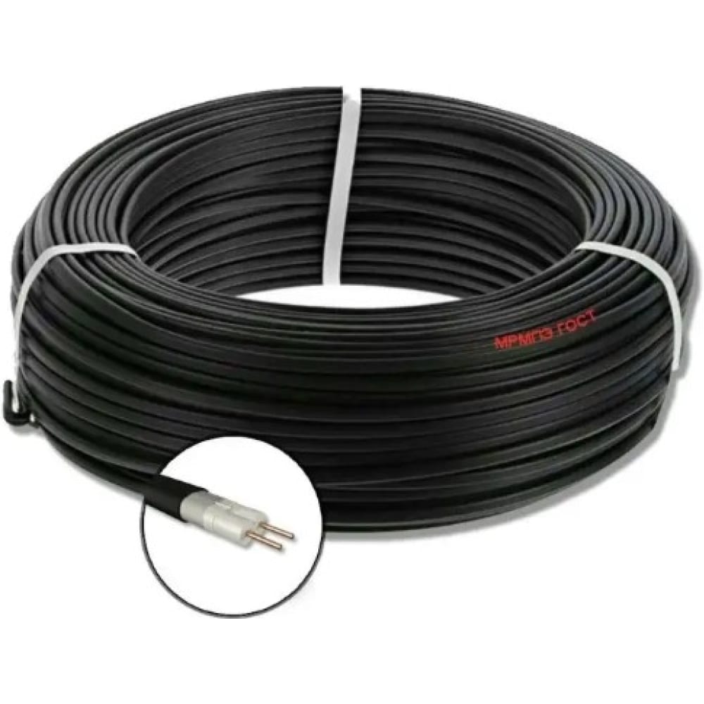 Магистральный кабель для радиофикации ПРОВОДНИК, цвет черный OZ92005L2 мрмпэ 2x1.2 мм2, 2м - фото 1