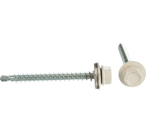 Изображение товара Кровельные саморезы СКД ЗУБР, RAL 9003 белый, 50 x 4.8 мм, 250 шт, 4-300315-48-050-9003