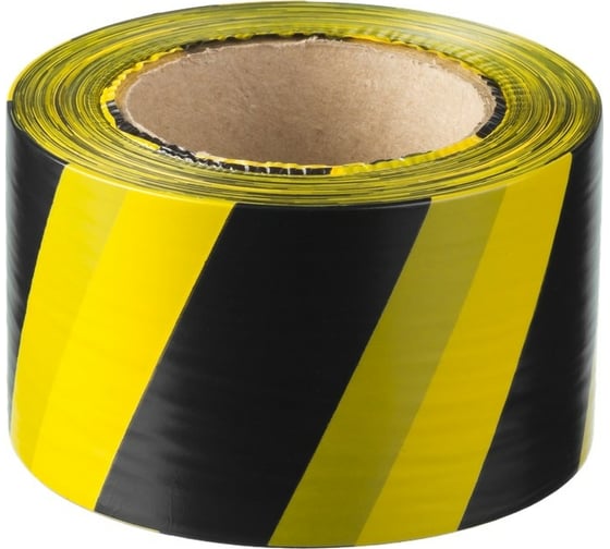 Изображение товара Сигнальная лента ЗУБР Мастер, цвет черно-желтый, 75мм х 200м, 12242-75-200