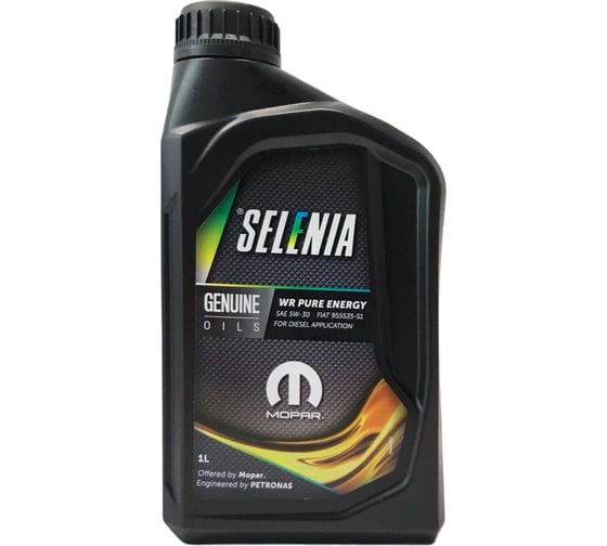 Изображение товара Моторное масло Petronas SELENIA MOPAR WR PURE ENERGY синт. 5W30, 1л/20, ACEA C2, FIAT 9.55535-S1 C. T. R. N F510.D07. 100% ORIGINAL FIAT GROUP 70205EF8EU