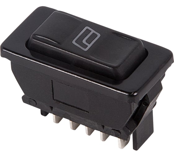 Изображение товара Клавишный переключатель (стеклоподъемника) REXANT 12v 20а (5с) (on)-off-(on) черный с подсветкой (asw-02d) 36-4420