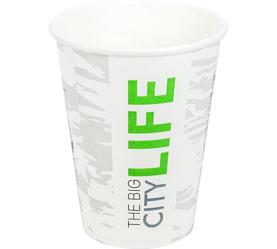 Изображение товара Бумажный 1-слойный стакан для горячих напитков Papperskopp 300мл, d90 мм big city life, pps ОП-300040