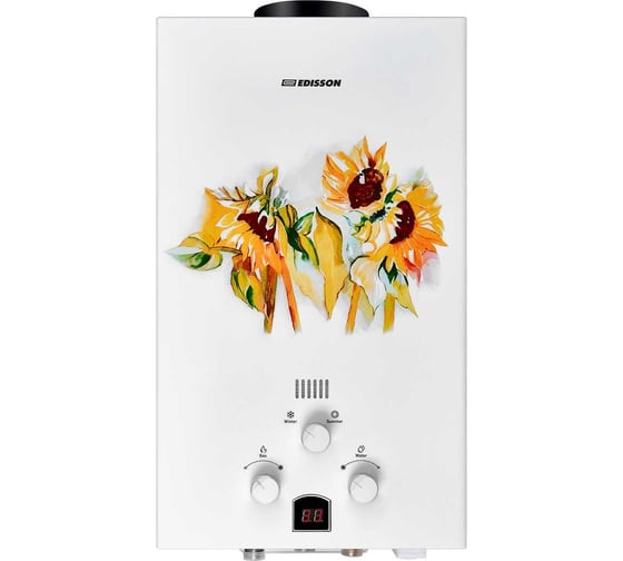 Изображение товара Газовый проточный водонагреватель Edisson бытвой E 20 GD (Подсолнухи) ЭдЭБ02947