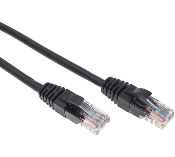 Изображение товара Патч-корд REXANT u/utp cat 6, rj45-rj45, 26awg, lszh, черный, 1м 02-0292-1