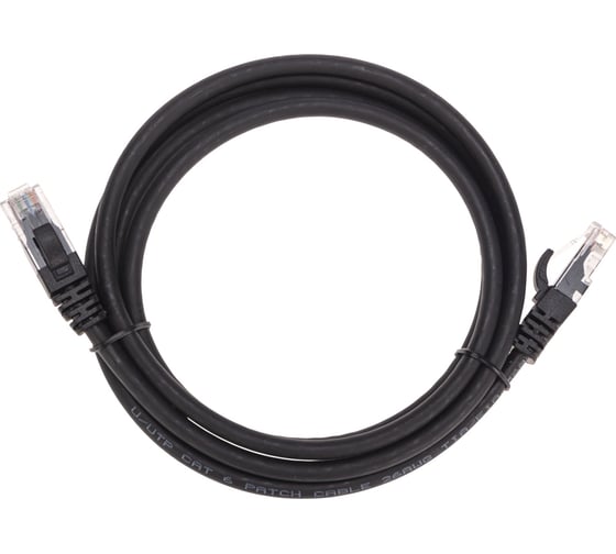Изображение товара Патч-корд REXANT u/utp cat 6, rj45-rj45, 26awg, lszh, черный, 1.5м 02-0292-105
