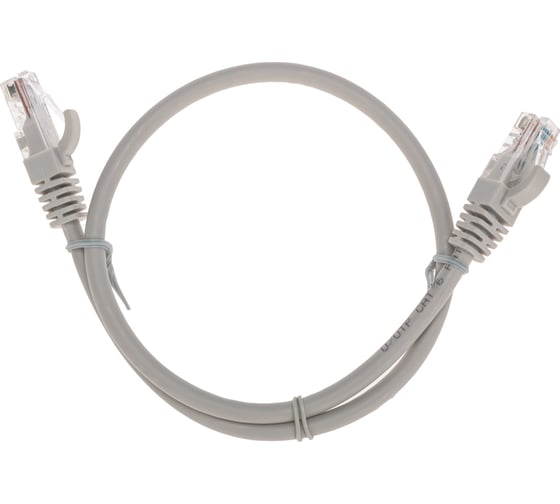 Изображение товара Патч-корд REXANT u/utp cat 6, rj45-rj45, 26awg, lszh, серый, 0.5м 02-0290-05