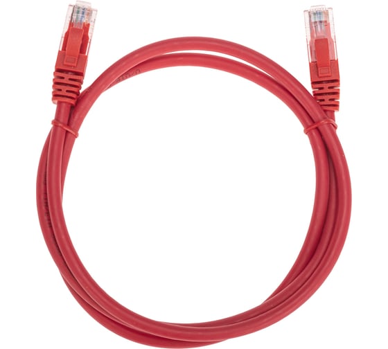 Изображение товара Патч-корд REXANT u/utp cat 6, rj45-rj45, 26awg, lszh, красный, 1м 02-0293-1