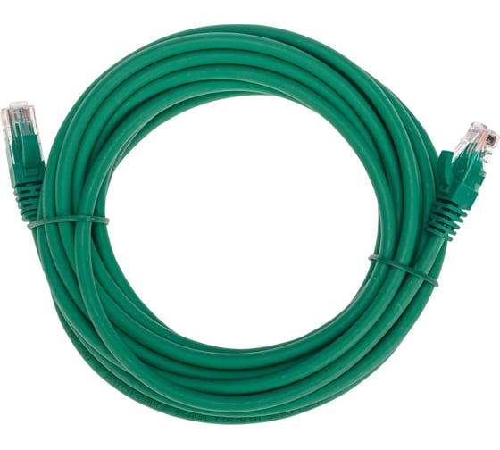 Изображение товара Патч-корд REXANT u/utp cat 6, rj45-rj45, 26awg, lszh, зеленый, 5м 02-0296-5