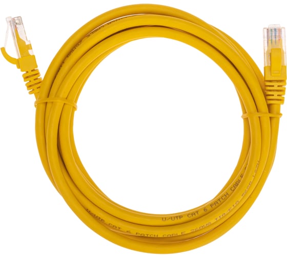 Изображение товара Патч-корд REXANT u/utp cat 6, rj45-rj45, 26awg, lszh, желтый, 3м 02-0295-3