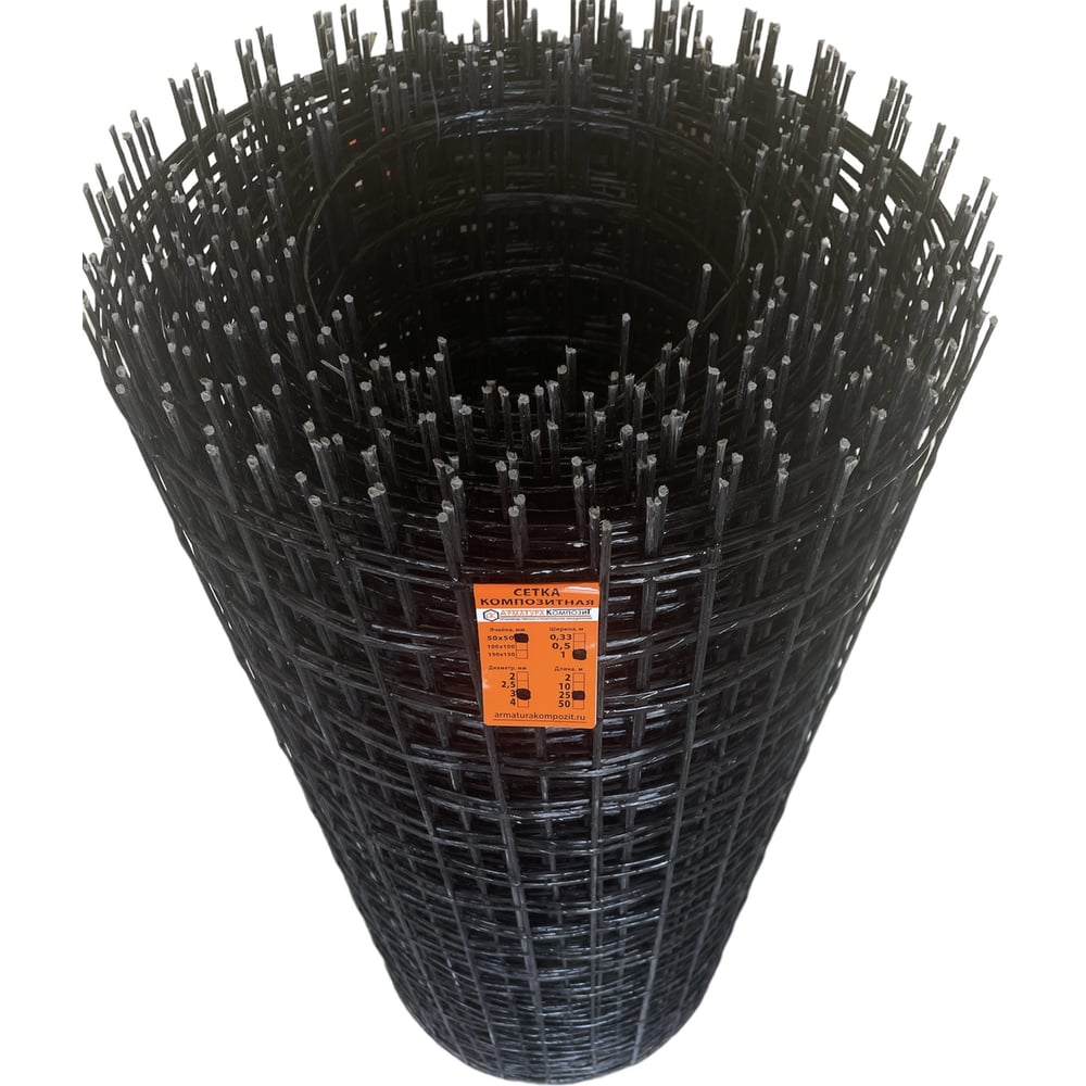 Изображение товара Строительная стеклопластиковая сетка Композит 3,0 мм, рулон 1x25 м