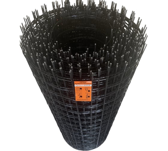 Изображение товара Строительная композитная стеклопластиковая сетка Арматура Композит 3,0 мм, ячейка 50 мм, рулон ширина 1,0 м, длина 25 м, 1 шт 4687203961688