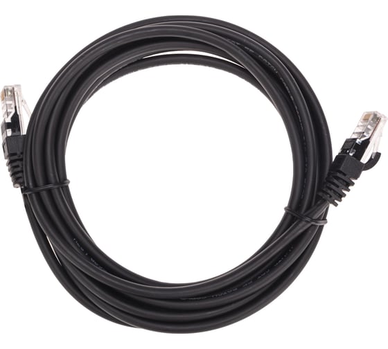 Изображение товара Патч-корд REXANT u/utp, cat 5e, rj45-rj45, 26awg, lszh, черный, 3м 02-0102-3