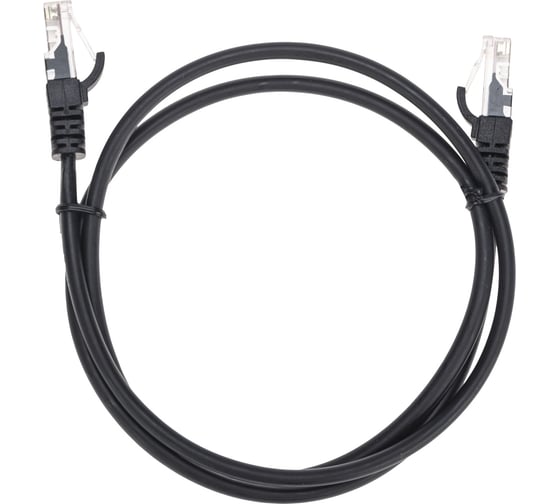 Изображение товара Патч-корд REXANT u/utp, cat 5e, rj45-rj45, 26awg, lszh, черный, 1м 02-0102-1