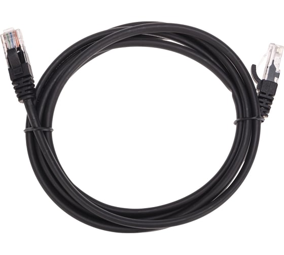 Изображение товара Патч-корд REXANT u/utp, cat 5e, rj45-rj45, 26awg, lszh, черный, 2м 02-0102-2