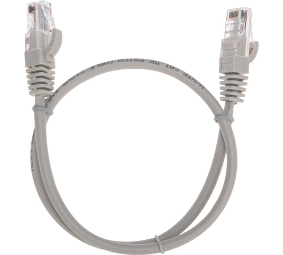 Изображение товара Патч-корд REXANT u/utp, cat 5e, rj45-rj45, 26awg, lszh, серый, 0,5м 02-0100-05